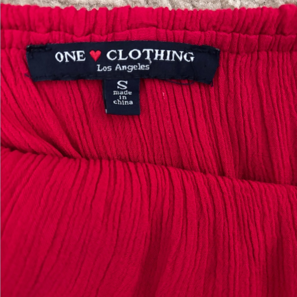 One Clothing Red Ruffled Off-Shoulder Blouse - Picture 5 of 5